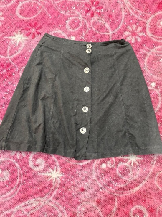 Moa Moa Dresses & Skirts - Moa Moa Black Button-Front Mini Skirt